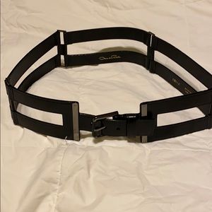 Oscar de la Renta Black Leather Belt
